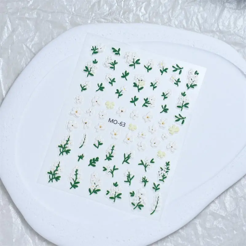 

Nail Stickers White Flowers Easy To Operate Easy To Carry Compact Design Wear-resistant Health & Beauty Nail Art Stickers