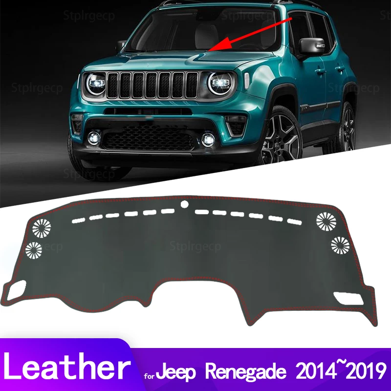 

Кожаный коврик для приборной панели, коврик для приборной панели, коврик, аксессуары для стайлинга автомобиля Jeep Renegade 2014 ~ 2019 BU Trailhawk