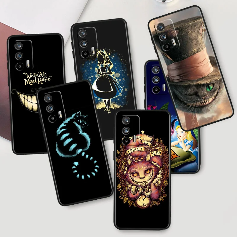 

Alice in Wonderland For OPPO Realme X50 X3 X2 GT2 Neo 3T Pro C35 C31 C30S C25S C21Y C15 C11 C3 C2 Black Phone Case