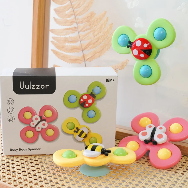 

Cartoon Fidget Spinner Toys Baby Colorful Insect Gyro Fingertip Rattle Educational Puzzle Toy Kids Bath Toys for Boys Girls Gift