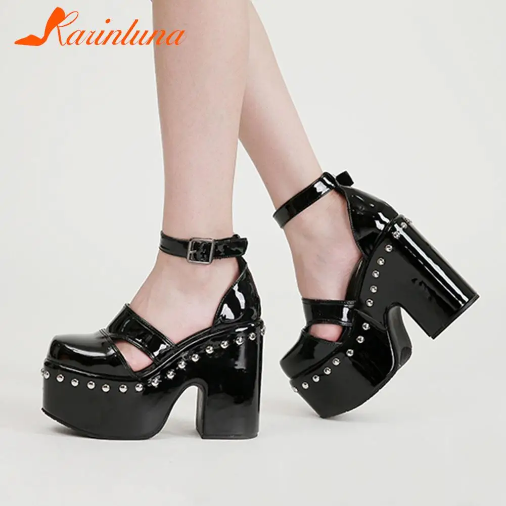 Super High Heels Women's Sandals 2023 Simply Style Roma Platform Sandals Round Toe Hollow Out Comfy Walking Ladies Shoes Summer