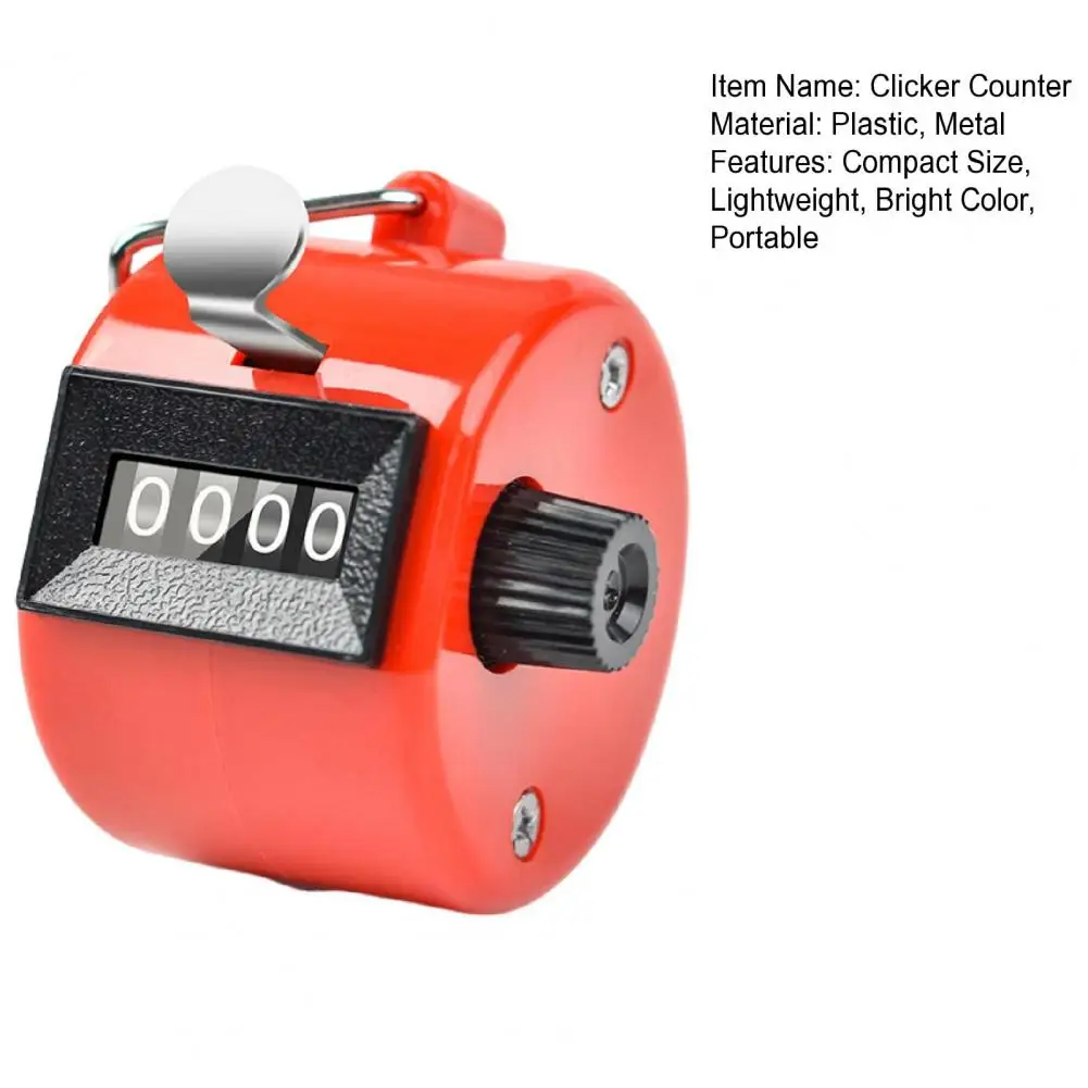 Металлический ручной счетчик-кликер с 4-значным дисплеем батарея не требуется