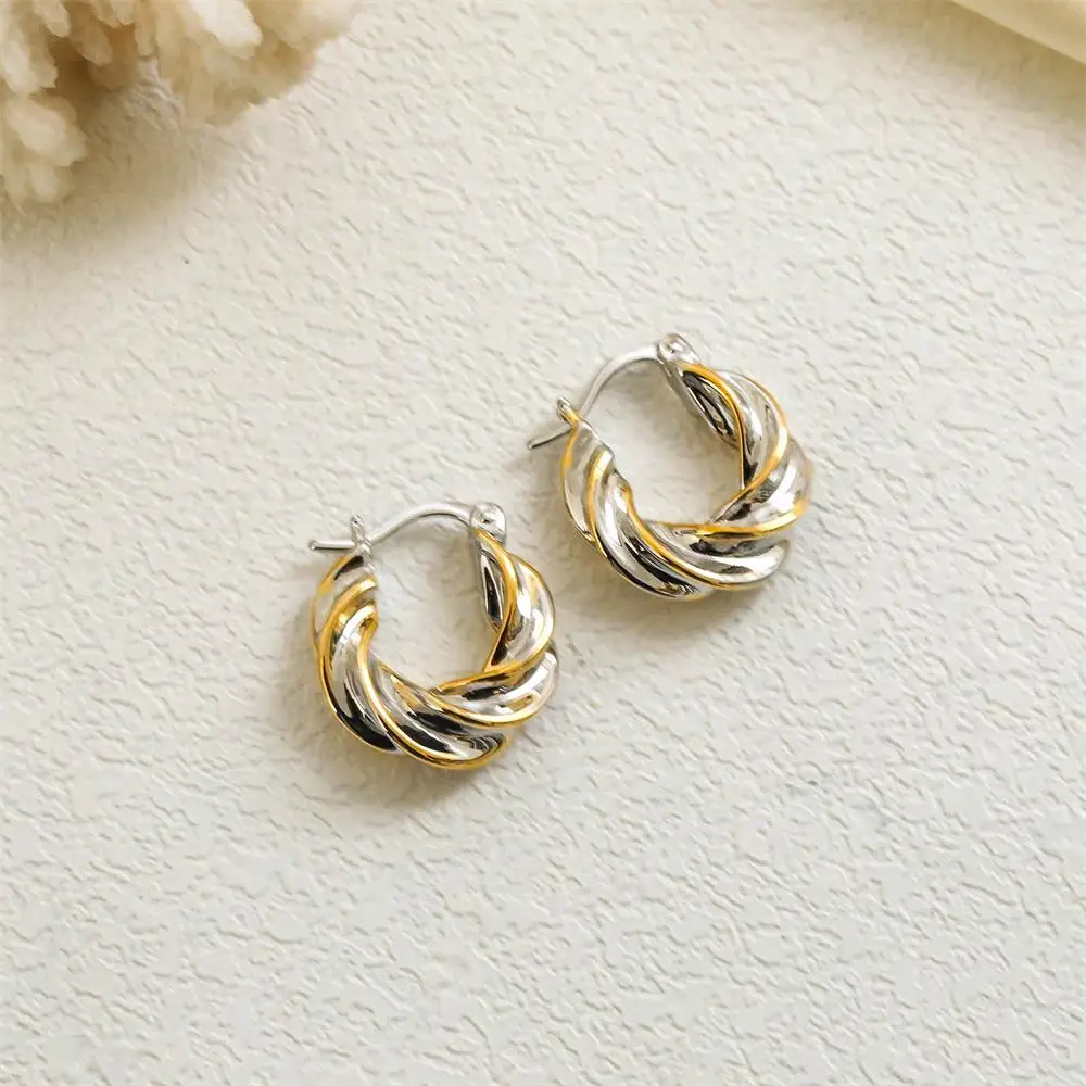 Панк-рок твист разноцветные массивные круглые серьги с круглой пряжкой для ушей