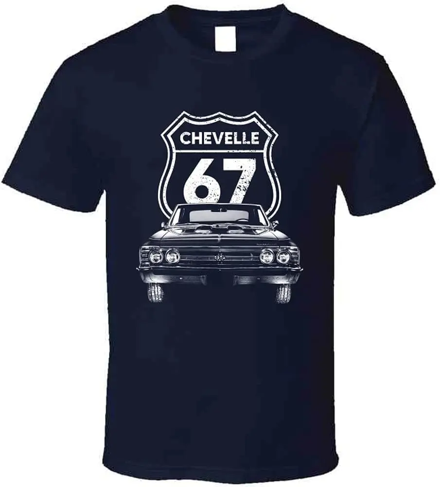 1967 Chevelle Ss передний гриль вид с шоссе знак футболка