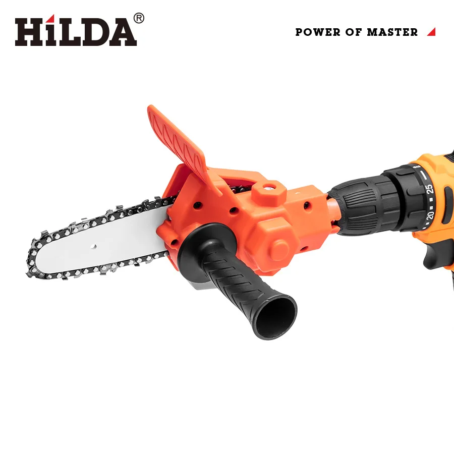 

Hilda electric chain saw turn simple kind of electric drill woodworking saws gardening pruning portable chain saws