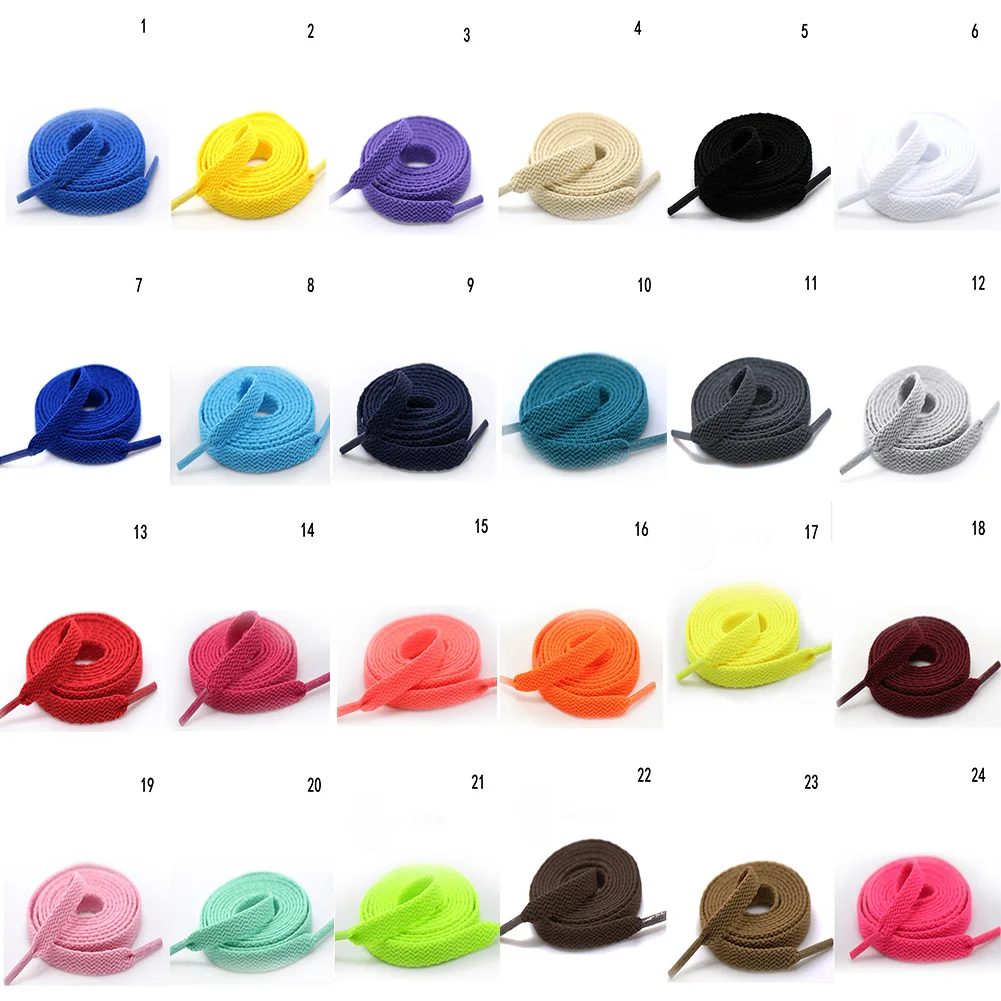 1Pair Flat Shoelaces For Sneakers 22colors Fabric Shoe Laces White Black Shoe Lace Boot Laces For Shoes Classic Soft Shoestrings