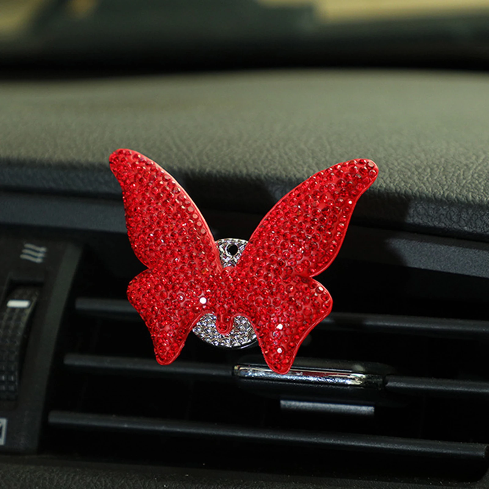 

Air Freshener Air Conditioner Outlet Clip Shiny Butterfly Outlet Decoration Car Bling Interior Rhinestone Car Bling Accessories