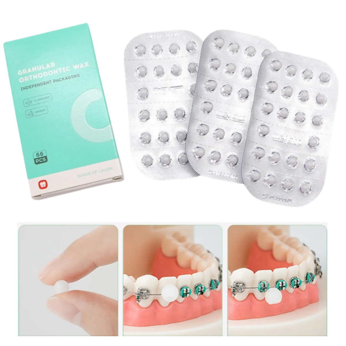 Защитные восковые гранулы для зубов 66 шт