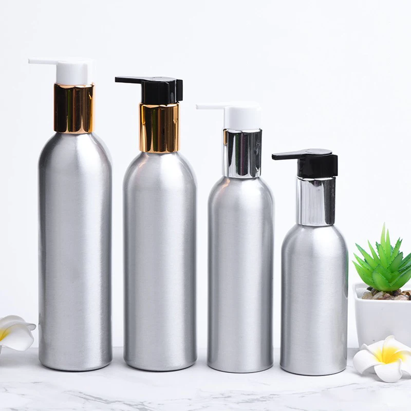 

30ml 50ml 100ml 150ml 200ml 250ml Empty Gold Pump Aluminum Bottle Hand Washing Liquid Shower gel Shampoo Cosmetics Packaging