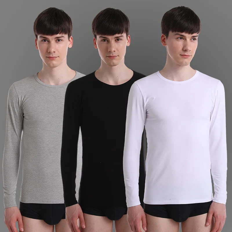 Winter Autumn Thermal Underwear Top Men Warm Thermo Underwear Cotton Round Neck Comfortable Thermal Shirt Male Thermal Clothing
