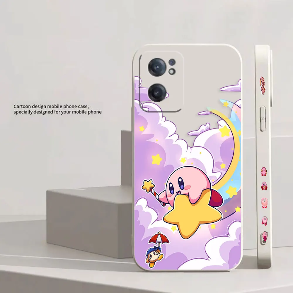 Милый розовый K-Kirby чехол для телефона Oneplus 9 9R 8 8T 7 7T 6 ACE 2V NORD 2 3 Lite Pro 5G цветной Жидкий
