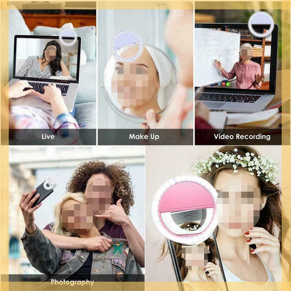 

Free Shipping for Samsung Phone Selfie Light USB Charge Led Selfie Ring Light Mobile Phone Lens LED Selfie Lamp Ring for iPhone