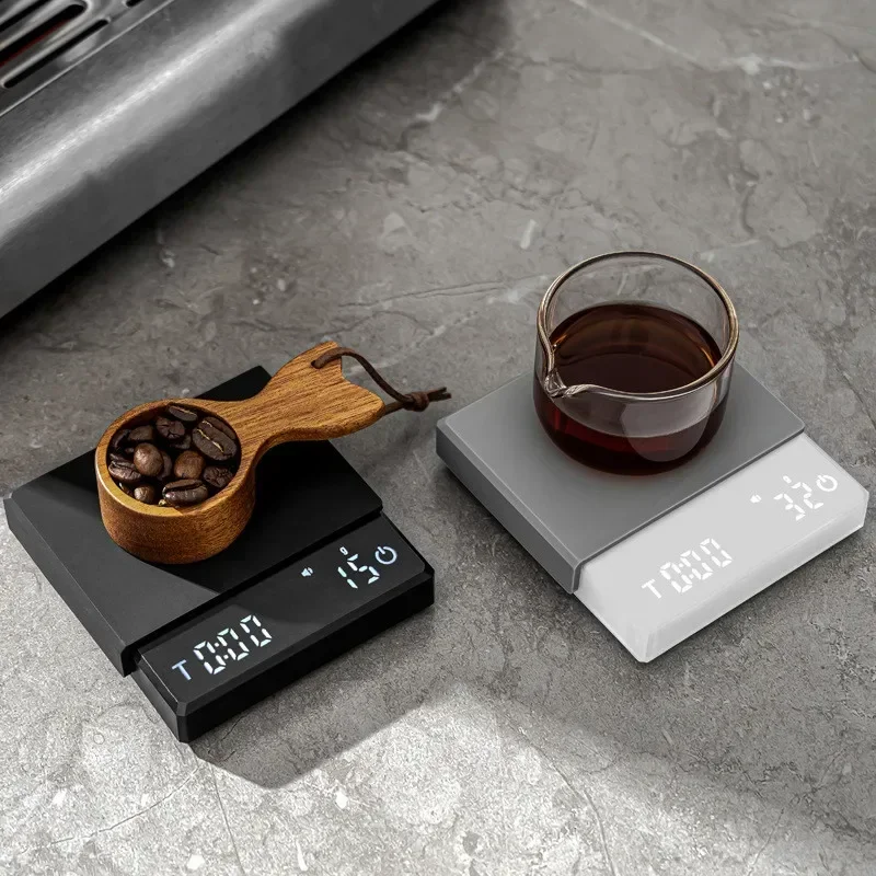 

Gift Tiny Pad Weight 2kg/0.1g Timer Kitchen Digital Woman Man Coffee Smart Scale Mini G/oz/ml USB Scale Espresso
