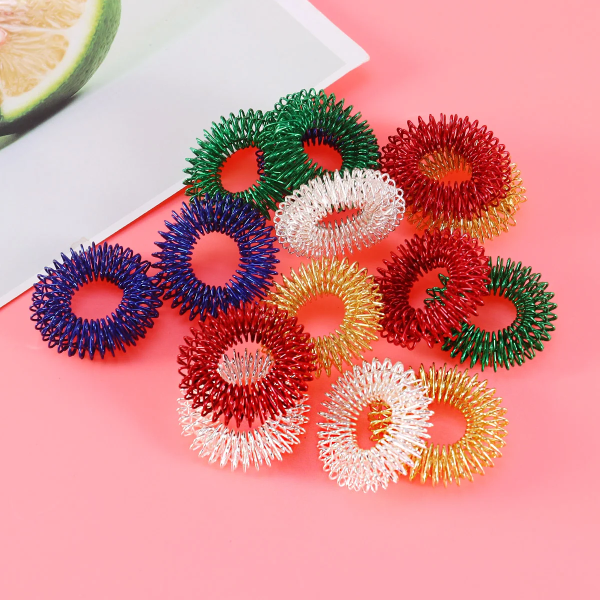 

15pcs Spiky Sensory Rings Finger Acupressure Ring Silent Stress Reducer for Kids Autism High Adults