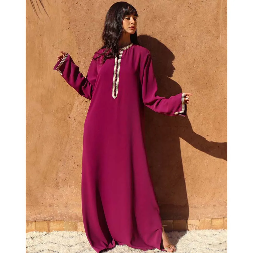 Женское платье с длинным рукавом, длинное платье в мусульманском стиле, 2022