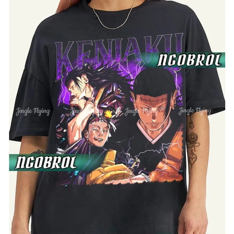 Ограниченная серия Kenjaku Ретро Винтаж 90-х годов Аниме Манга Подарок для футболки