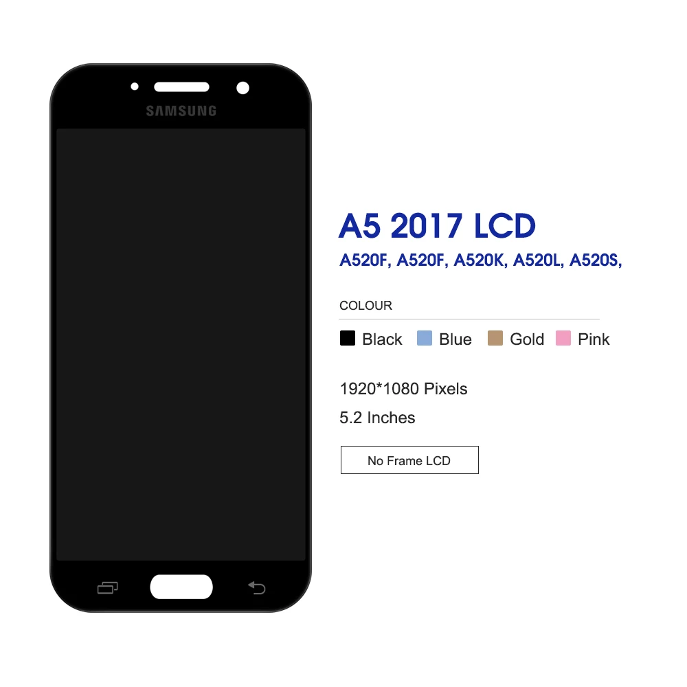

Super AMOLED для Samsung Galaxy A5 (2017) ЖК-дисплей для A520 A520F A520K A520L A520S сенсорный экран дигитайзер Запасные части