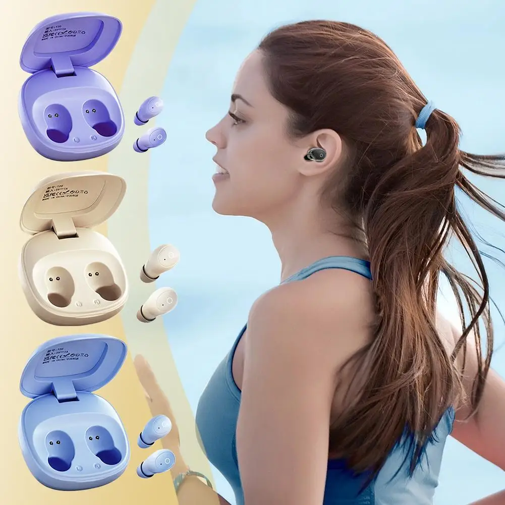 Фото Миниатюрные портативные беспроводные наушники Bluetooth, внутриканальные, с шумоподавлением, невидимые, для сна, с HD-микрофоном №3