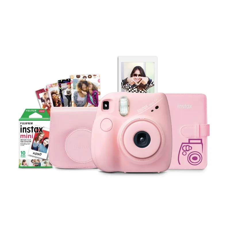

Fujifilm INSTAX Mini 7 + Bundle (10-Pack Film, альбом, фотография, наклейки), цвет розовый
