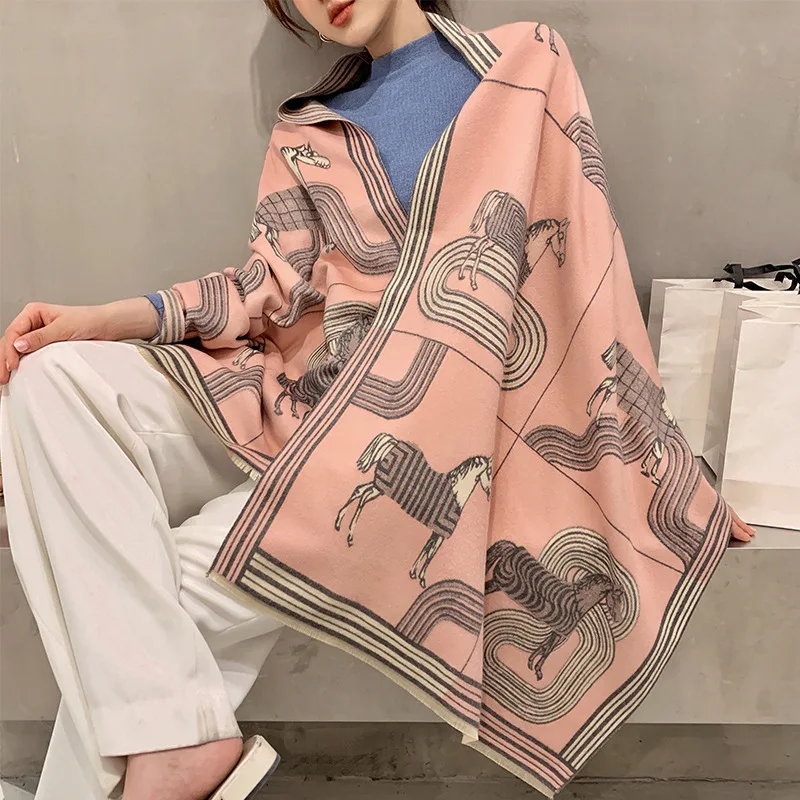 

Winter Scarf Women Long Warm Poncho Female Shawls And Wraps Design Print Thick Blanket High Quality Neck Bufanda 2022 New