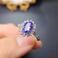 gemstone tanzanite ring daily wear 100 natural tanzanite silver ring solid 925 silver jewelry 68mm