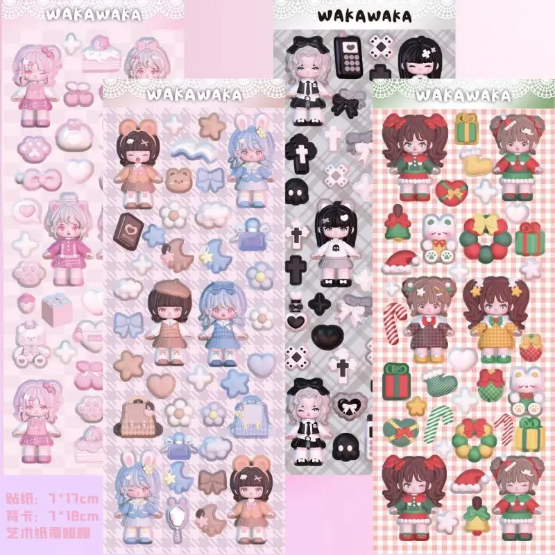 

SKYSONIC New Arrival Christmas Style Junk Journal Stickers Decor Scrapbooking Material DIY Agenda Cat Paw Sticker Stationery