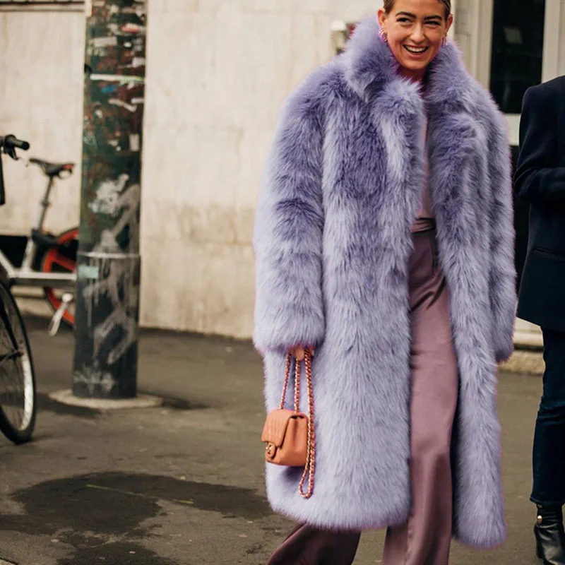 Однотонное высококачественное женское меховое пальто новинка 2024 зимнее теплое