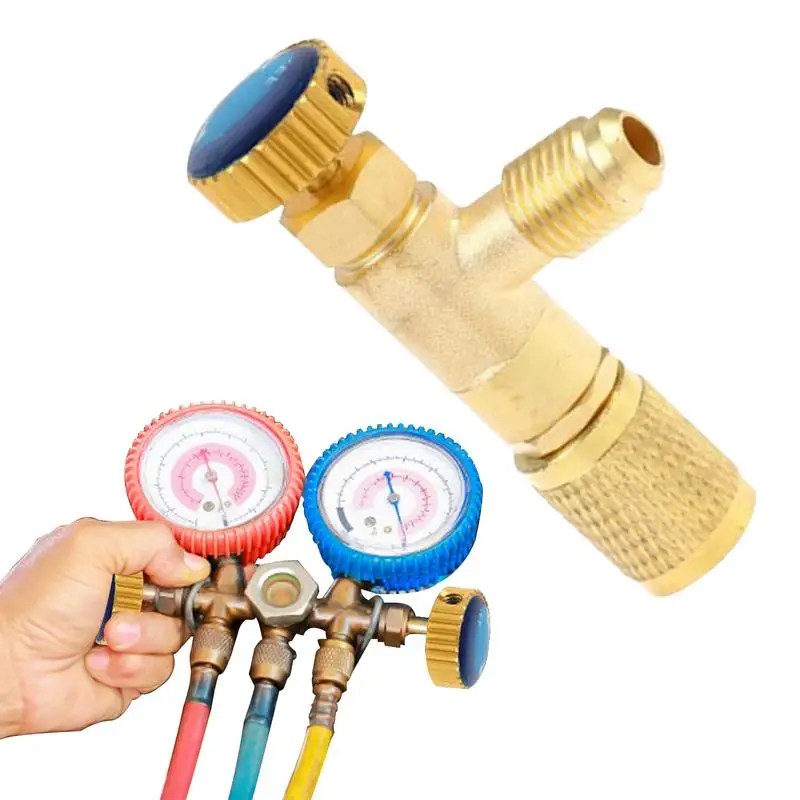 

Brass Filling Safety Valve Brass Shut-Off Valve Charging Hoses For Refrigerant R410A R22 Tools And Equipment Refrigerant