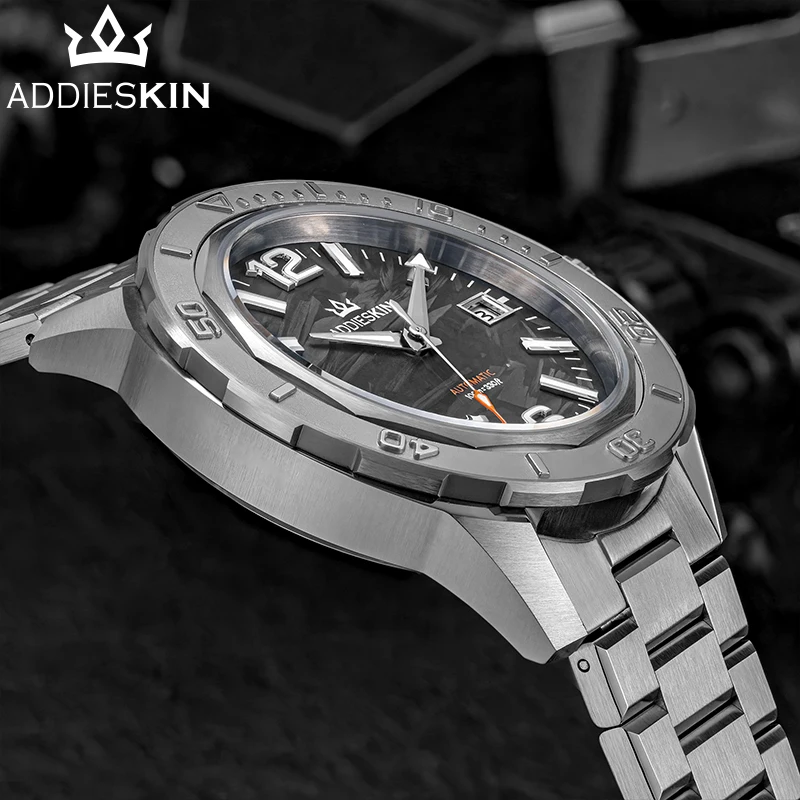 Фото Механические мужские часы AddiesKin Miyota9015, автоматические, из нержавеющей стали, водонепроницаемые, уникальные часы с сапфировым стеклом K007 Reloj Hombre №3
