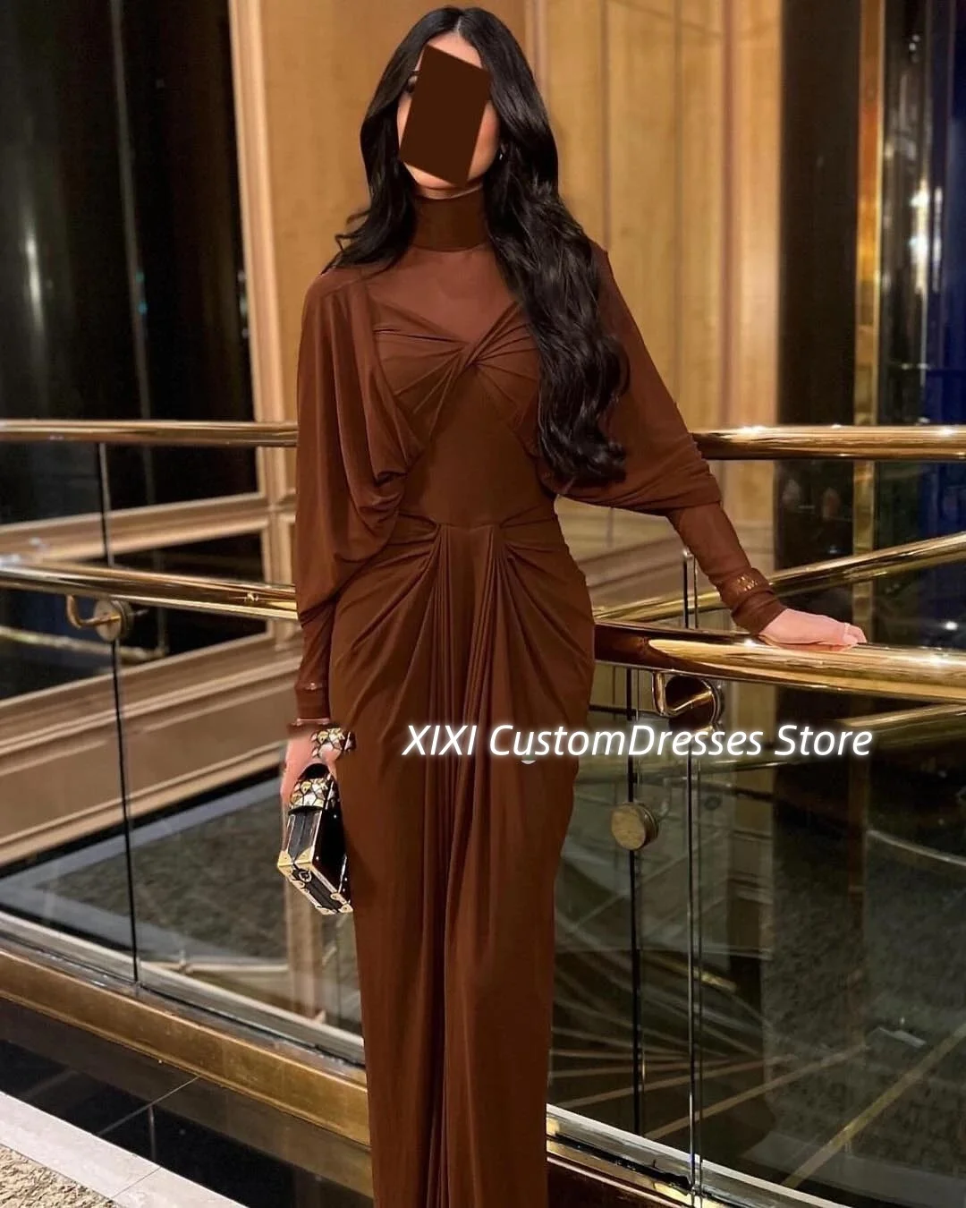 Роскошные вечерние платья по индивидуальному заказу Коричневые платья-футляры с