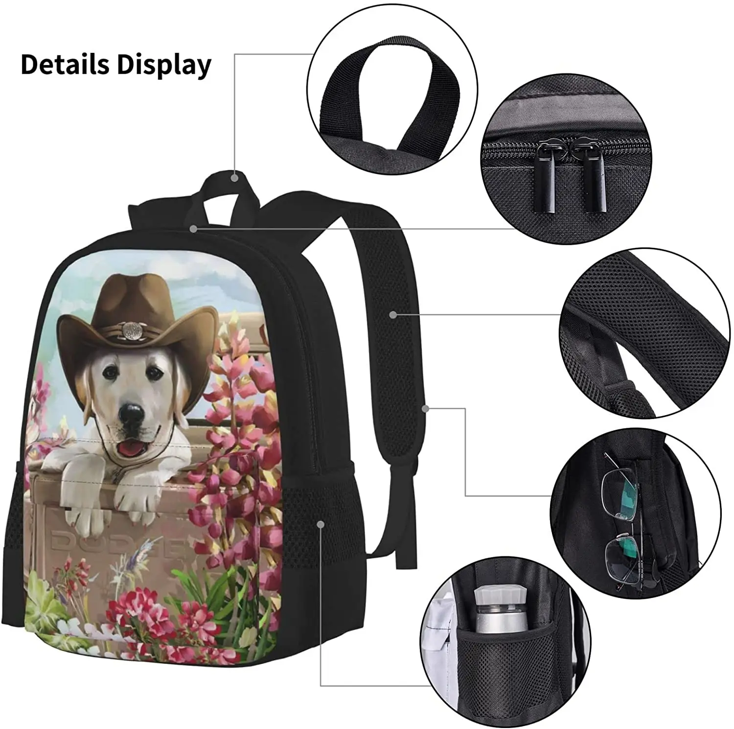 Dog Puzzle Puppy For Adults Schoolbag Travel Bag Casual Daypack Lunch Bag Pencil Case for Boys Teens Girls 3pcs Sets