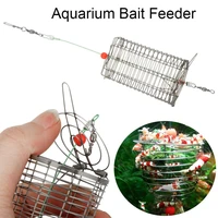 useful stainless steel fishing tackle trap basket fishing lure trap food feeding fishing bait cage aquarium bait feeder