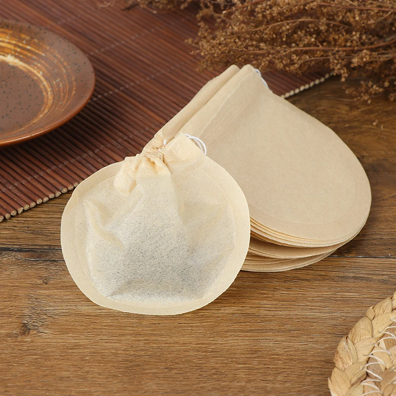 100Pcs Tea Bag Teabags Biodegradable Paper Drawstring Eco-Friendly Filter Empty Loose Leaf Powder Herbal Medicine Strainer