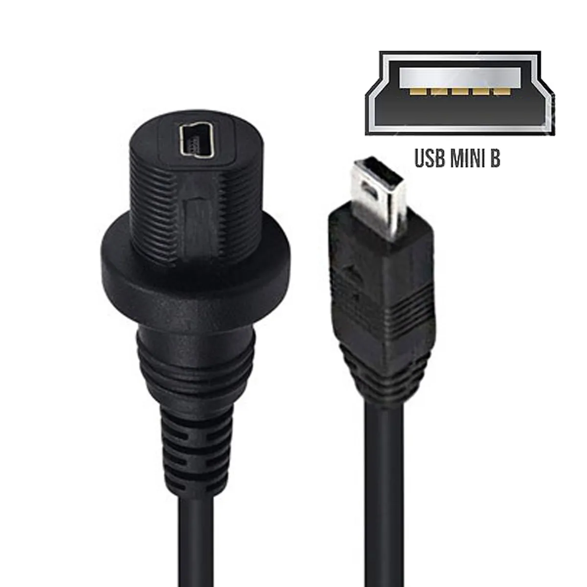 

Удлинитель Jimier Mini USB 3. 0 5Pin штекер-гнездо для передачи данных водонепроницаемый пыленепроницаемый кабель для крепления автомобильной панел...