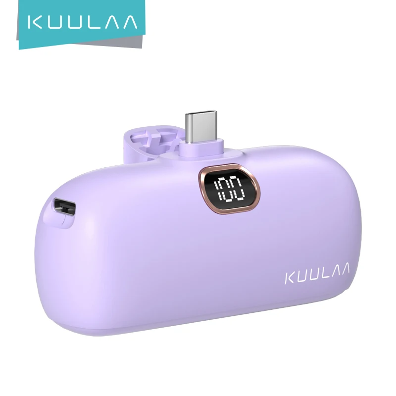 KUULAA Power Bank Mini 5000 мАч Портативное зарядное устройство Powerbank Быстрая зарядка USB Type C