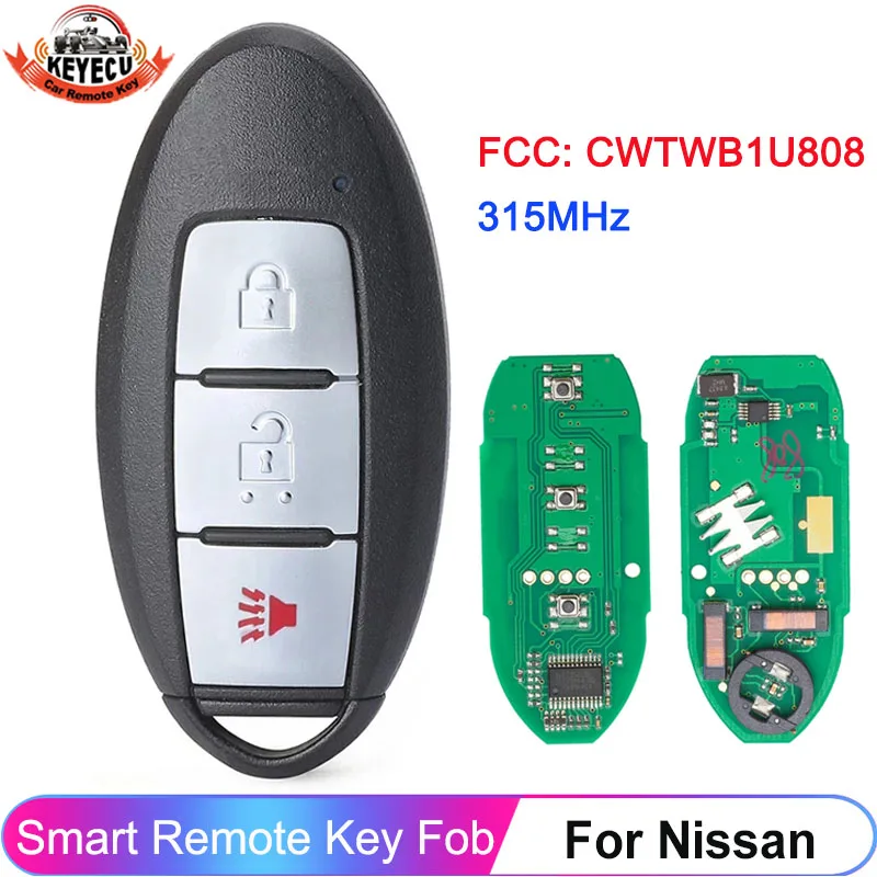 

KEYECU CWTWB1U808 Smart Remote 315MHz For Nissan Cube Juke Quest Leaf Versa 2011 2012 2013 2014 2015 2016 2017 Key Fob 3 Button