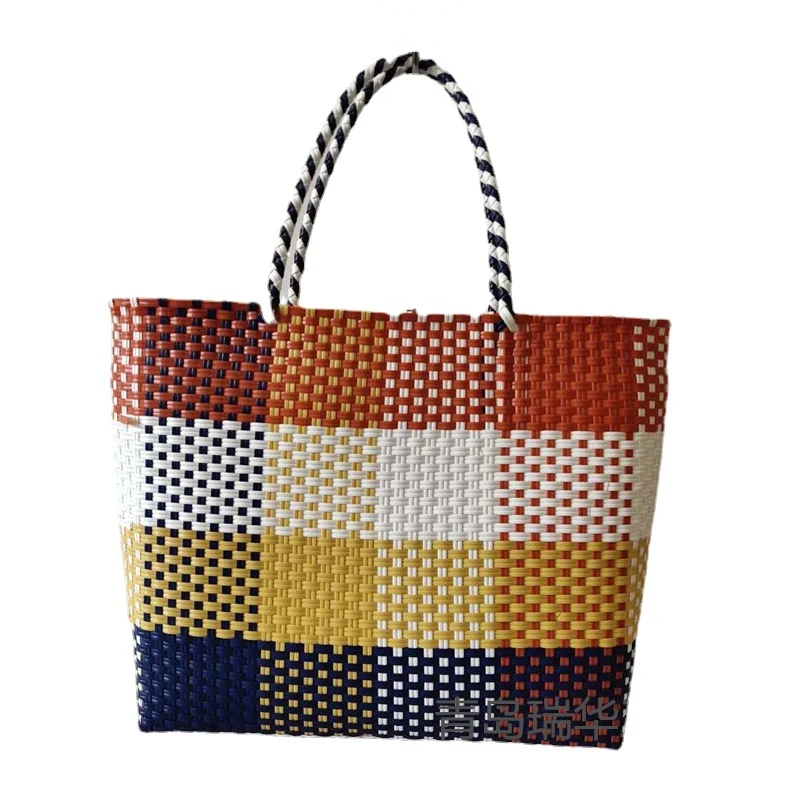 Spring 2020 New Vegetable Basket Woven Bag Fashion European and American Versatile Handbag General Leisure Out Beach Handbag