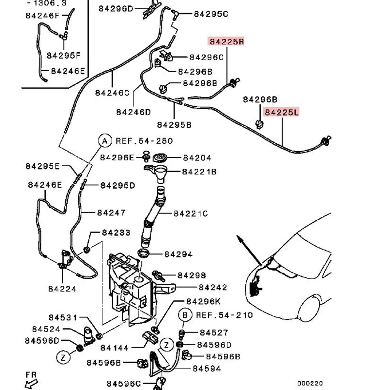 2 шт. насадка для омывателя переднего стекла Mitsubishi Outlander 3 GF GG 2013-2021 Eclipse Cross 8265A595