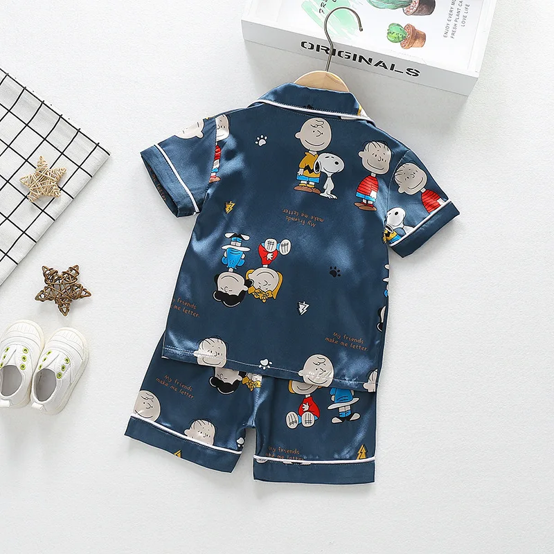 Пижамный комплект Snoopy детская одежда для сна шорты с короткими рукавами и
