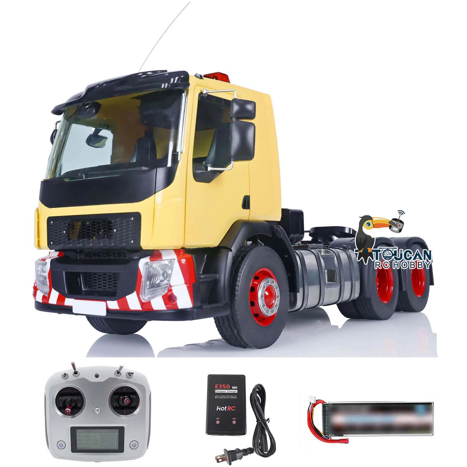 Акция LESU RC 1/14 Тракторный грузовик с низкой крышей 6x6 полным приводом RTR