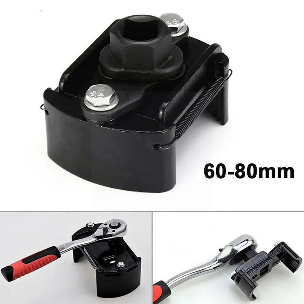 

New Two-jaws Oil Filter Wrench Fuel Filter Remover Steel Tool Filter 60mm-80mm Cast Adjustable Removal Steel Wrenches Cast J7i0