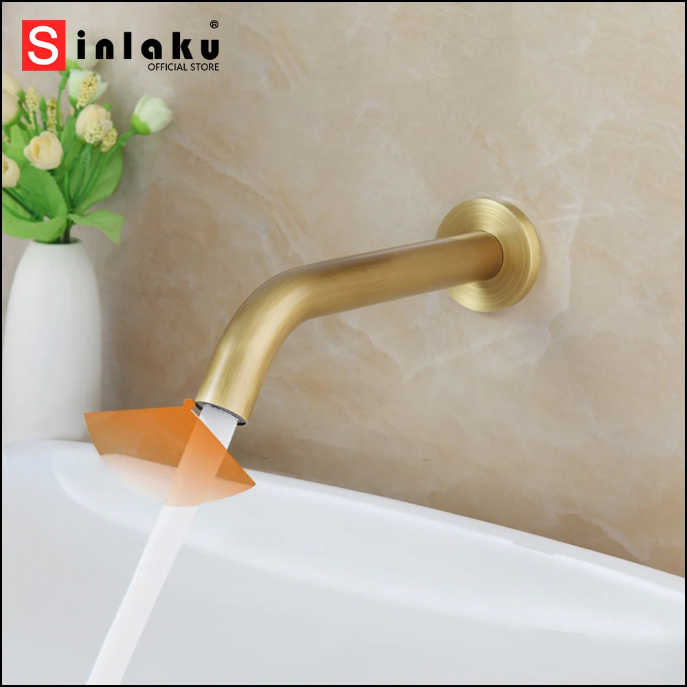 Античный латунный смеситель SINLAKU с бесплатным сенсорным датчиком кран для ванной