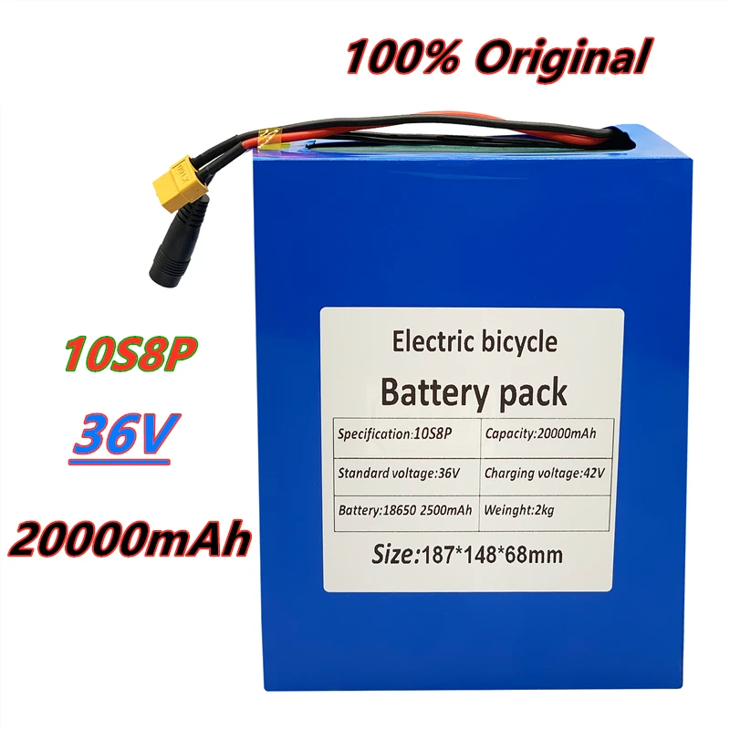 

10S8P 36V 20Ah 250W~1000W 36V 20000mah Battery 42VLithium Battery Pack with 30A BMS for Ebike Electric Car Bicycle Motor Scooter
