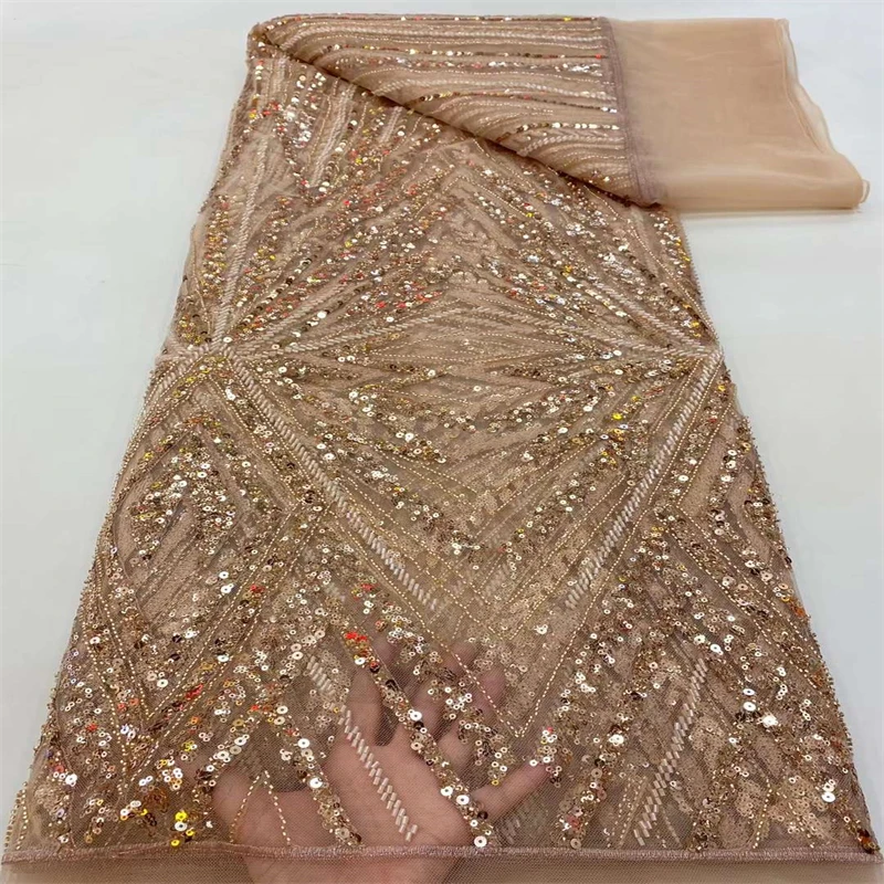 

2022 Latest Nigerian Tulle Lace Wedding Sequins Lace Fabrics 2022 High Quality Lace French African Lace Fabric For Dress r16-42