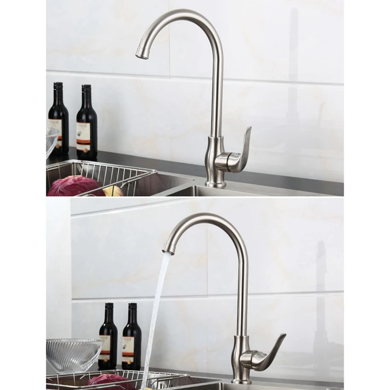 Акция! Кухонный смеситель ручка из нержавеющей стали кухонные краны 360 °