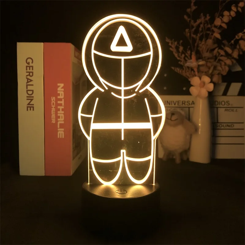 

Night Lamp Alarm Clock Base Light Squid Game Master Battery Operated Color with Remote Decorative Projector Living Room Child