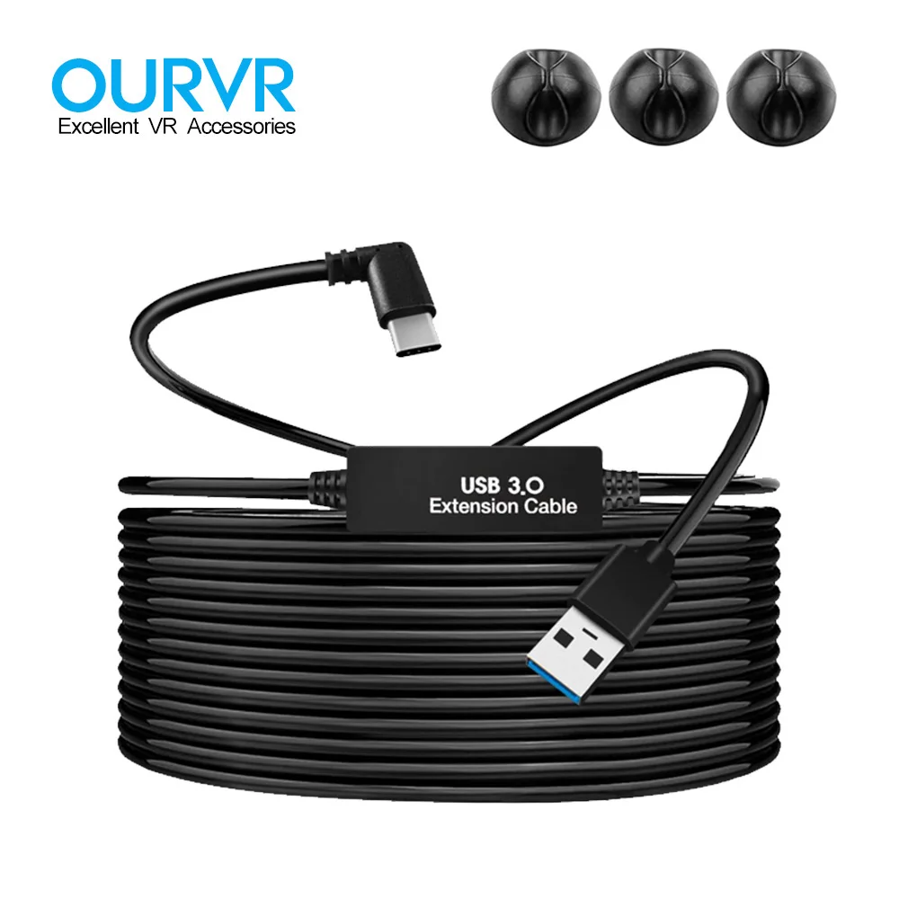 

OURVR For Oculus VR Link Cable 16FT 5M PC VR for Quest 2 Quest Link Type-C USB3.2 Gen1 Data Transfer Fast Charge 3M 8M 10M 15M