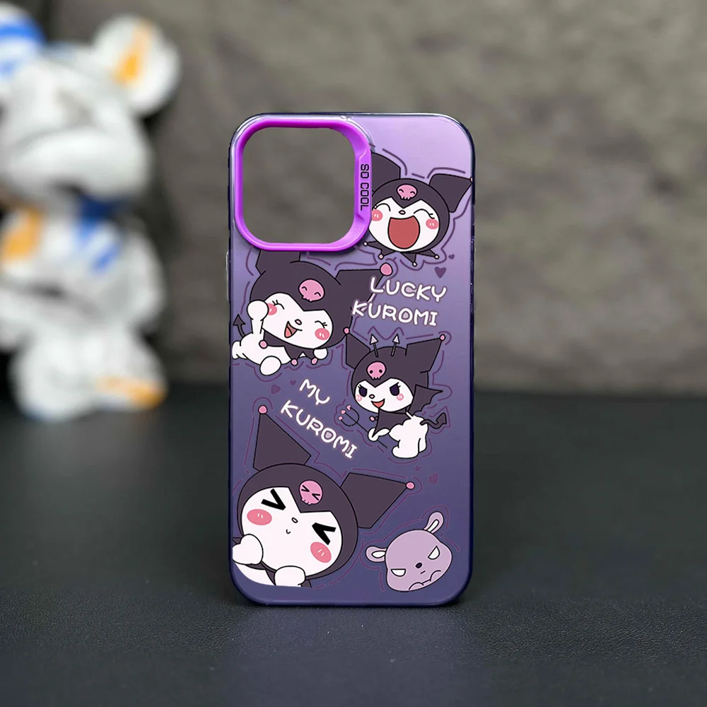 MINISO Sanrio Kuromi милый чехол для телефона Samsung Galaxy S24 S23 S22 S21 Plus Ultra S20 FE A55 A54 A53 A52 IMD Laser