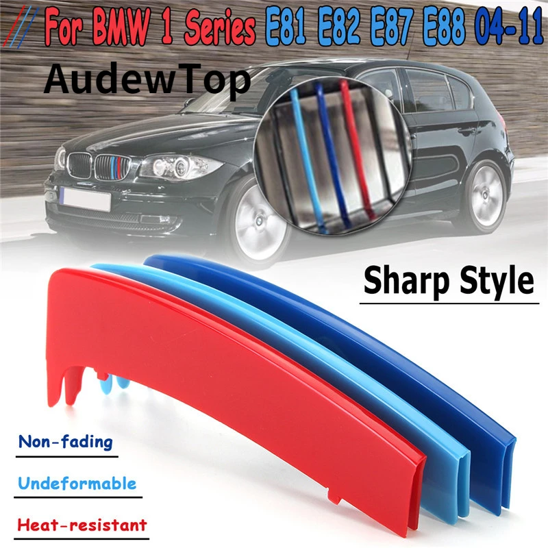 

3 Colors Front Kidney Air Grille Radiator Grille Cover Clip For BMW 1 Series E81 E82 E87 E88 2004-2011 Grille Decoration Buckle