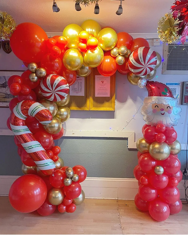

88pcs Merry Christmas Balloons Arch Garland Kit Candy Cane Foil Ballon Xmas Home Party Decoration New Year Party Supplies Globos